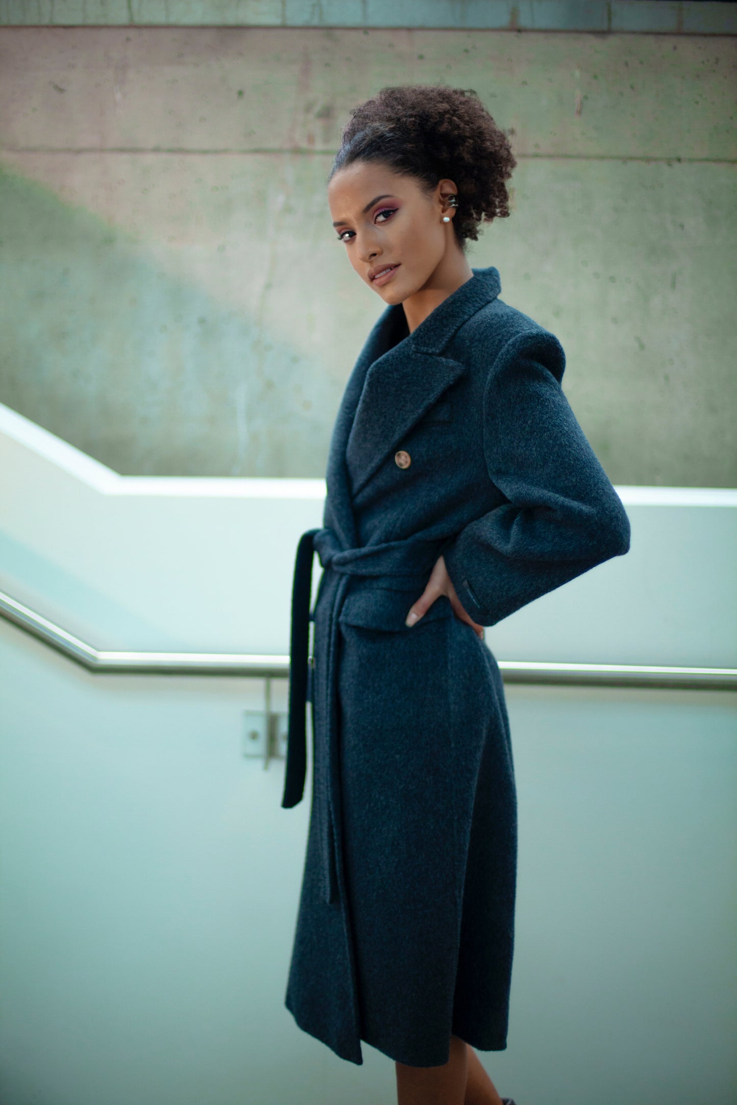 ANTHRACITE GREY WOOL COAT